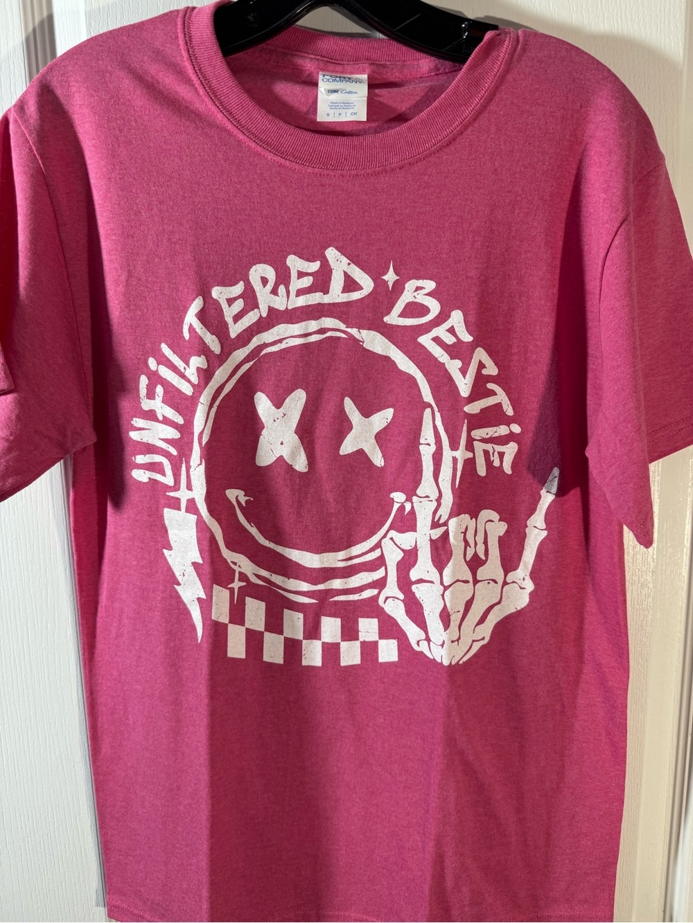 Pink Graphic Tee - 'Unfiltered Bestie'